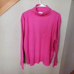 NWT Elisabeth by Liz Claiborne Barbie Pink Long Sleeve Plus Turtleneck Size 2X